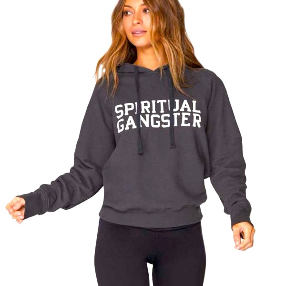 Spiritual Gangster Charcoal Gray Hoodie with White Logo